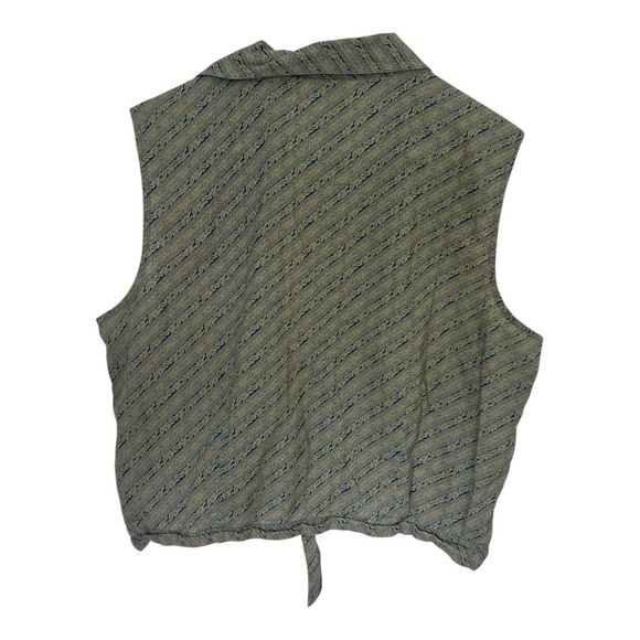 Vintage Cotton Tie-Front Button-Down Tank Large - Picture 3 of 3